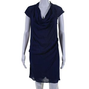 COOP Women's Cowl Neck Sleeveless Rouge Mini Dress Navy Blue Size S